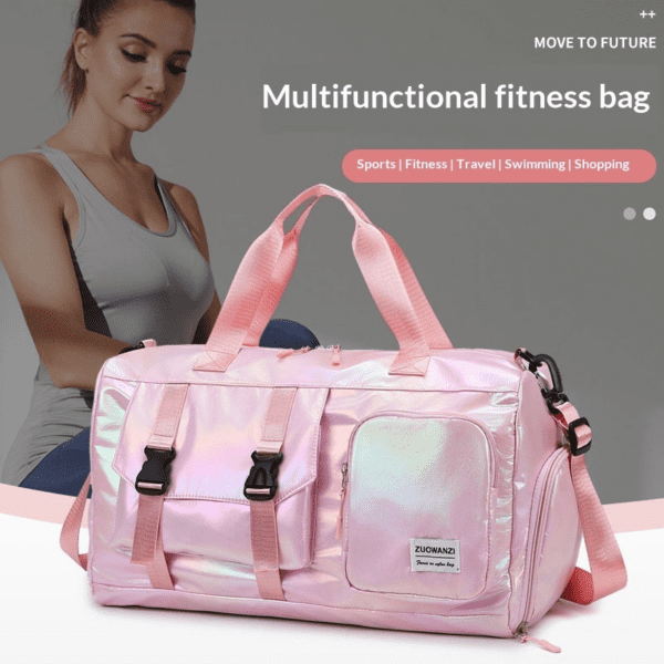 Colorful Pearlescent Yoga Fitness Bag with Dry-Wet Separation